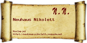 Neuhaus Nikolett névjegykártya